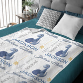 Personalized Baby Blankets for Boys with Name -Baby Dinosaur Theme